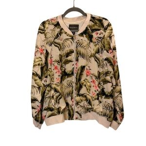 Tommy Bahama Women’s Silk Cream Tropical Floral Bomber Jacket sz L/XL